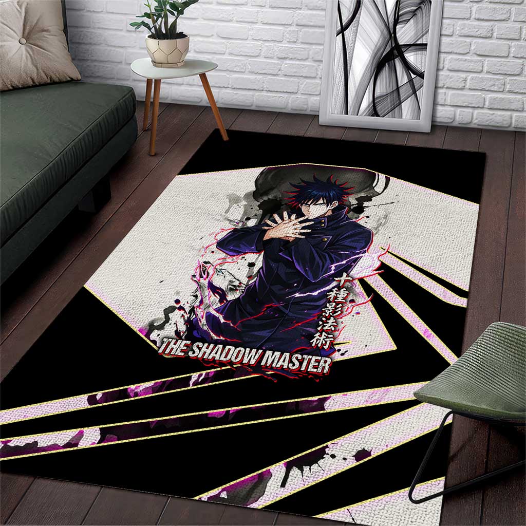 Megumi Fushiguro Shadow Master Area Rug Ink-Stained Cursed Technique Style