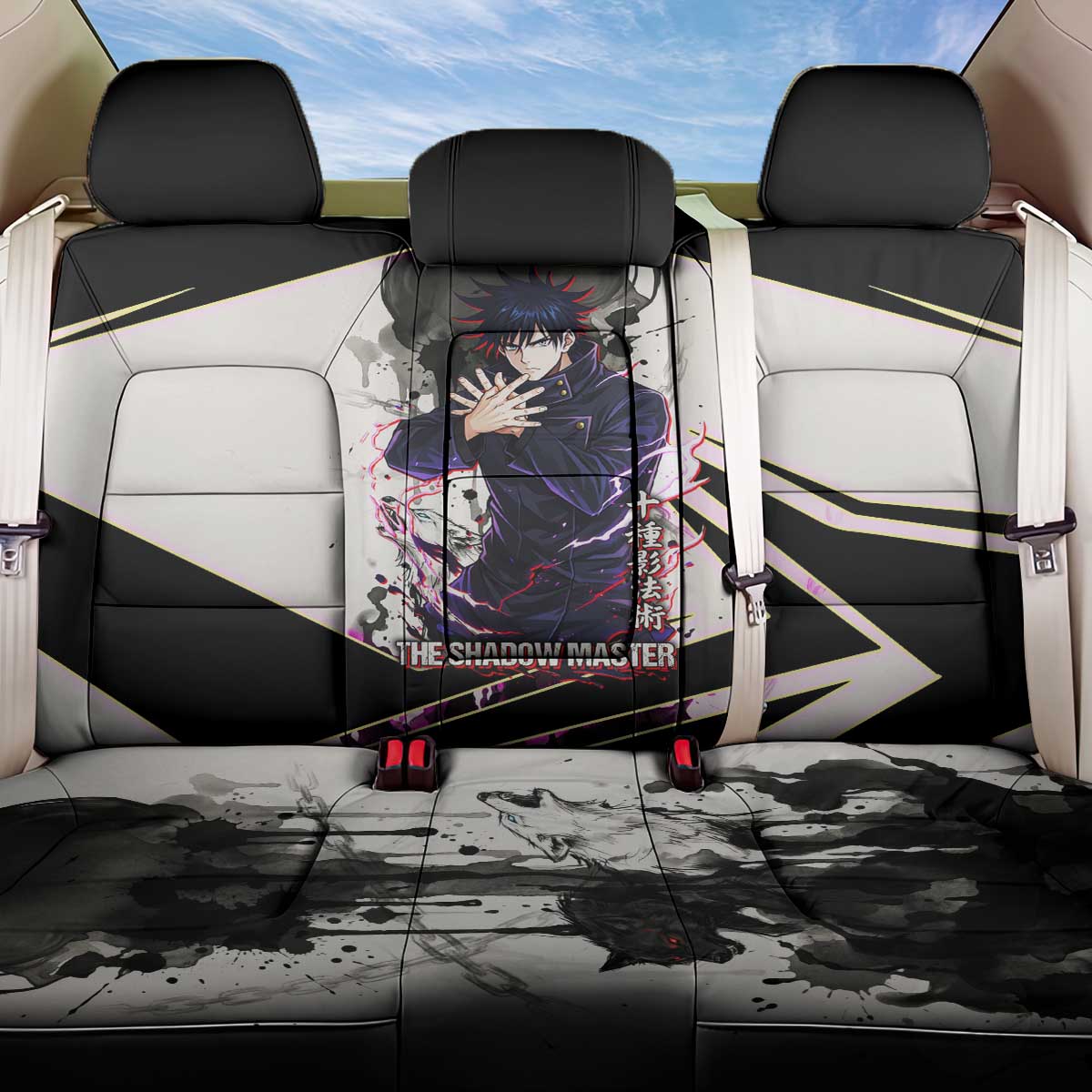Megumi Fushiguro Shadow Master Back Car Seat Cover Ink-Stained Cursed Technique Style