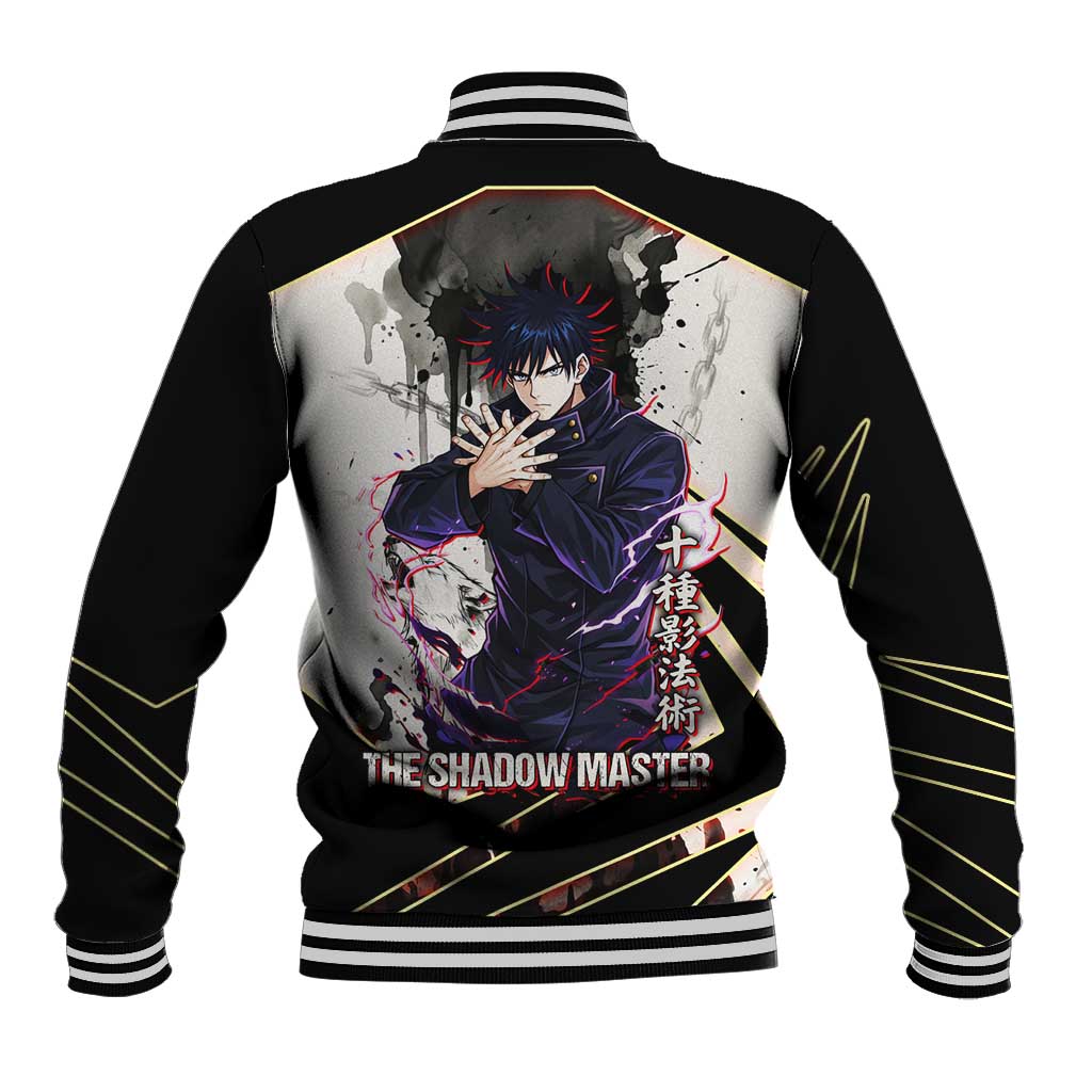 Megumi Fushiguro Shadow Master Baseball Jacket Ink-Stained Cursed Technique Style