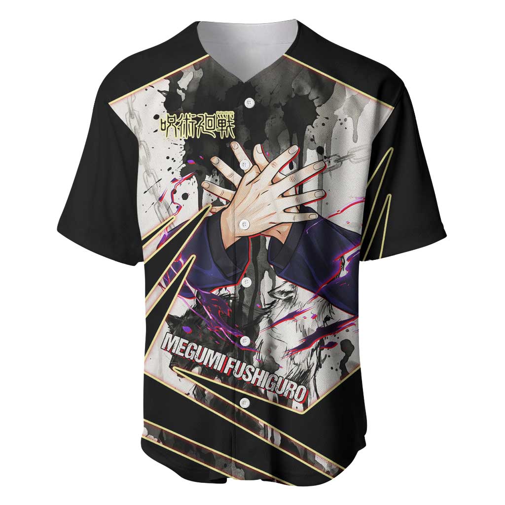 Megumi Fushiguro Shadow Master Baseball Jersey Ink-Stained Cursed Technique Style