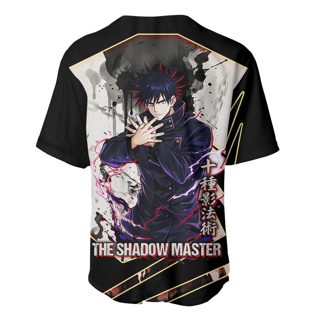 Megumi Fushiguro Shadow Master Baseball Jersey Ink-Stained Cursed Technique Style