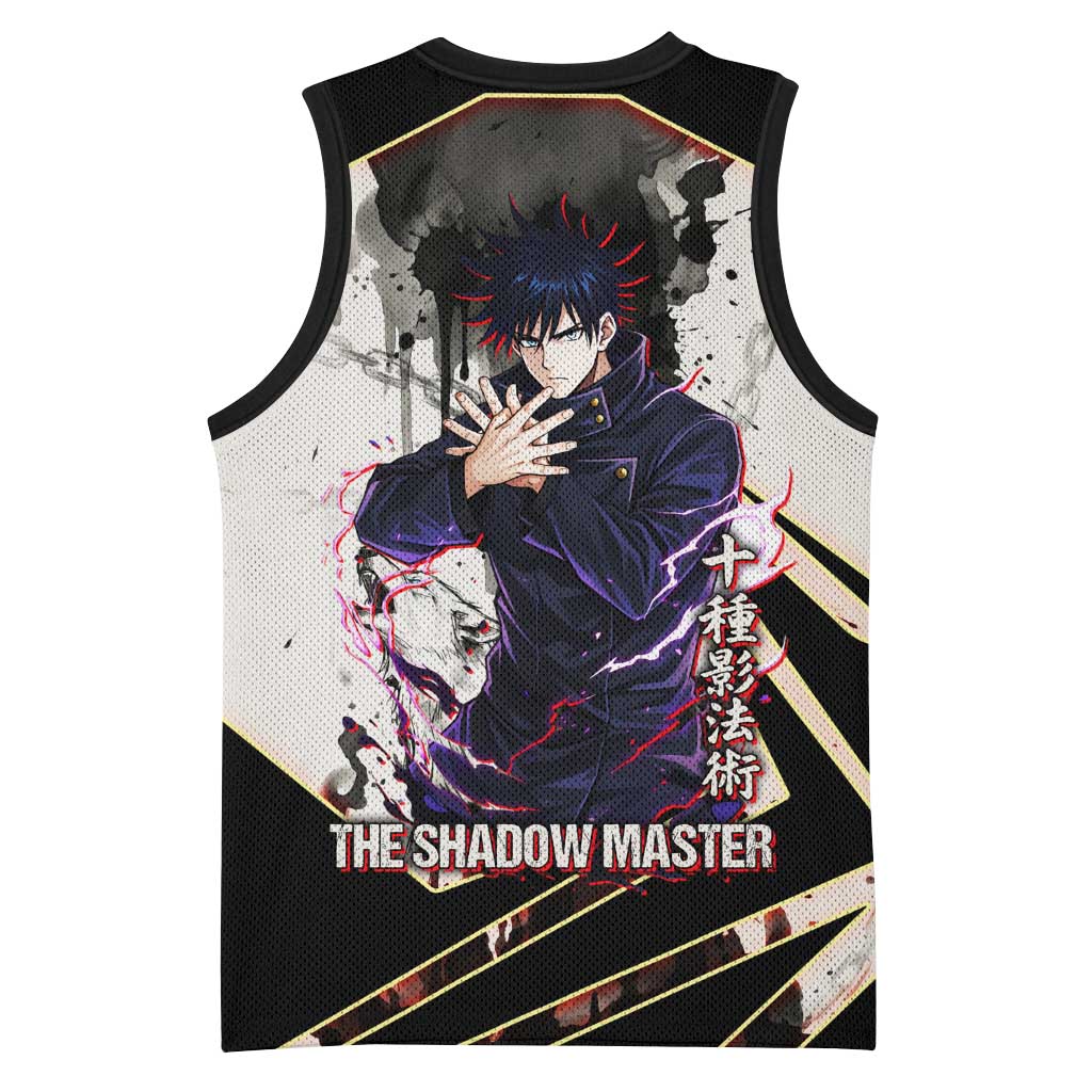 Megumi Fushiguro Shadow Master Basketball Jersey Ink-Stained Cursed Technique Style