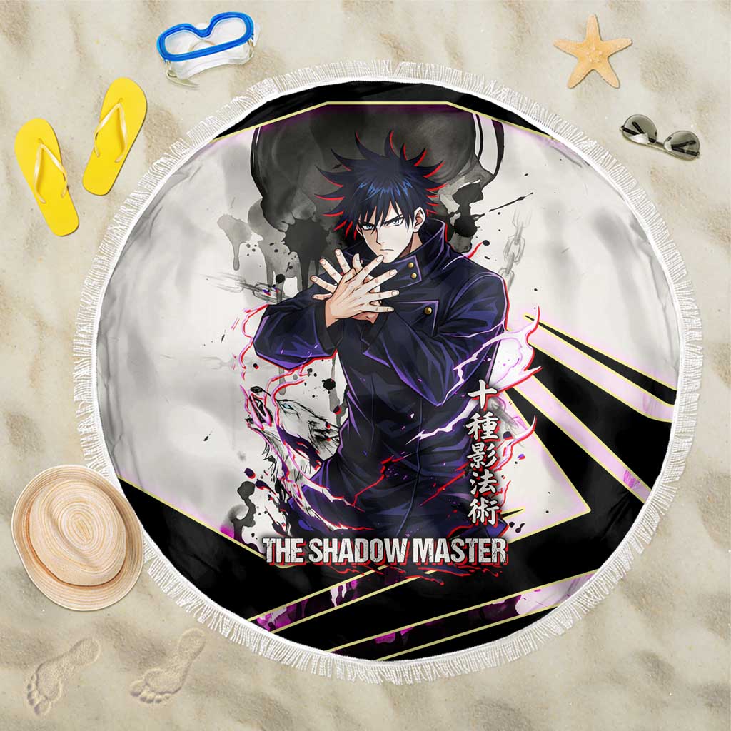 Megumi Fushiguro Shadow Master Beach Blanket Ink-Stained Cursed Technique Style