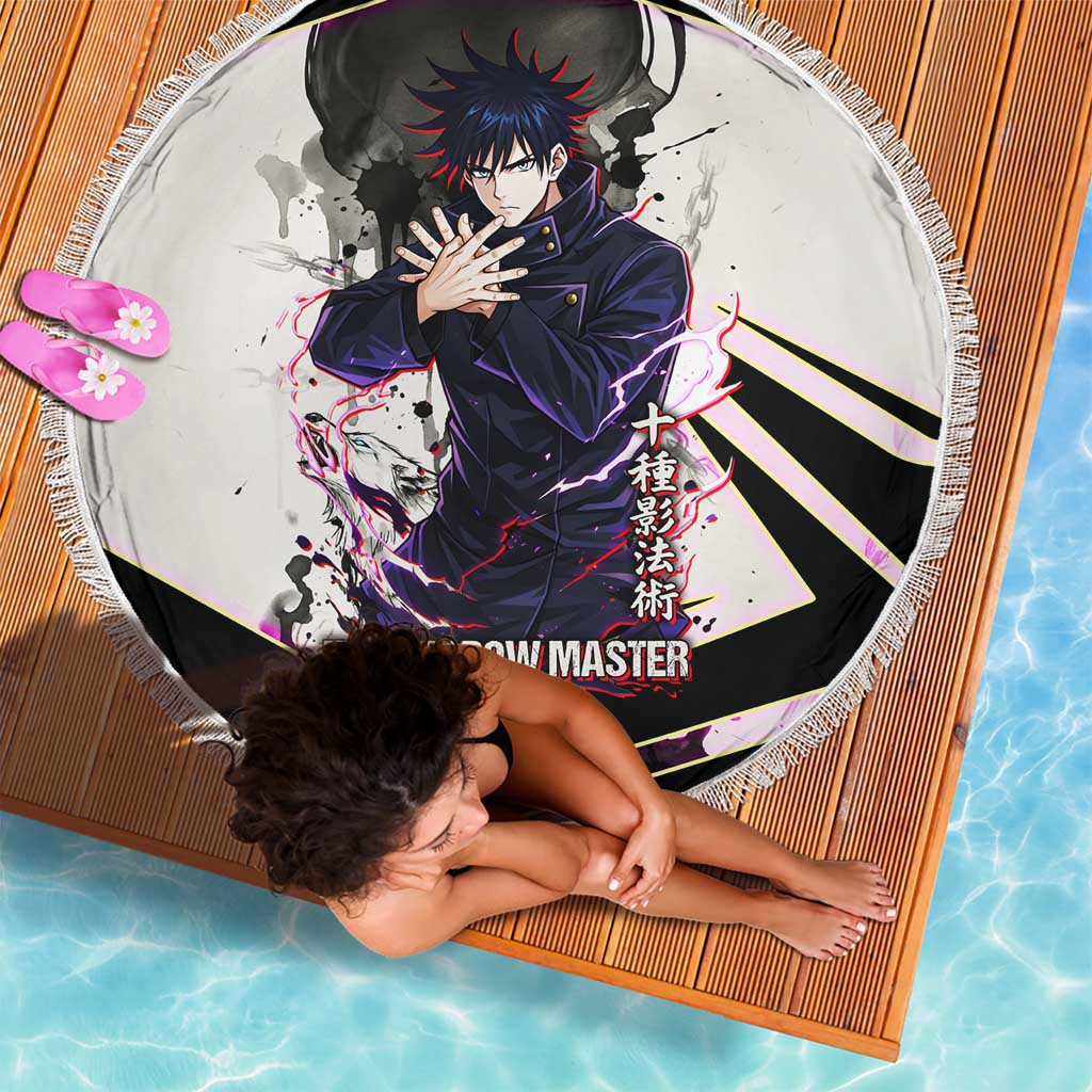 Megumi Fushiguro Shadow Master Beach Blanket Ink-Stained Cursed Technique Style
