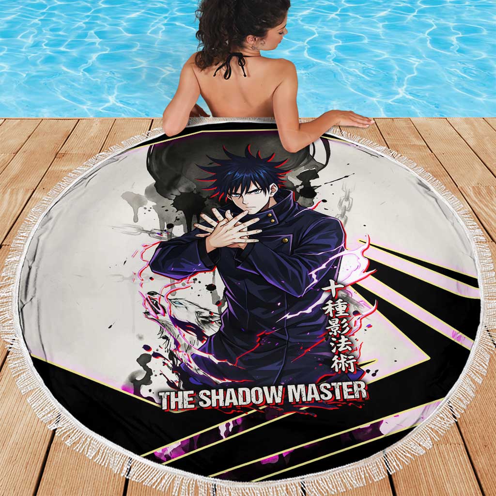 Megumi Fushiguro Shadow Master Beach Blanket Ink-Stained Cursed Technique Style