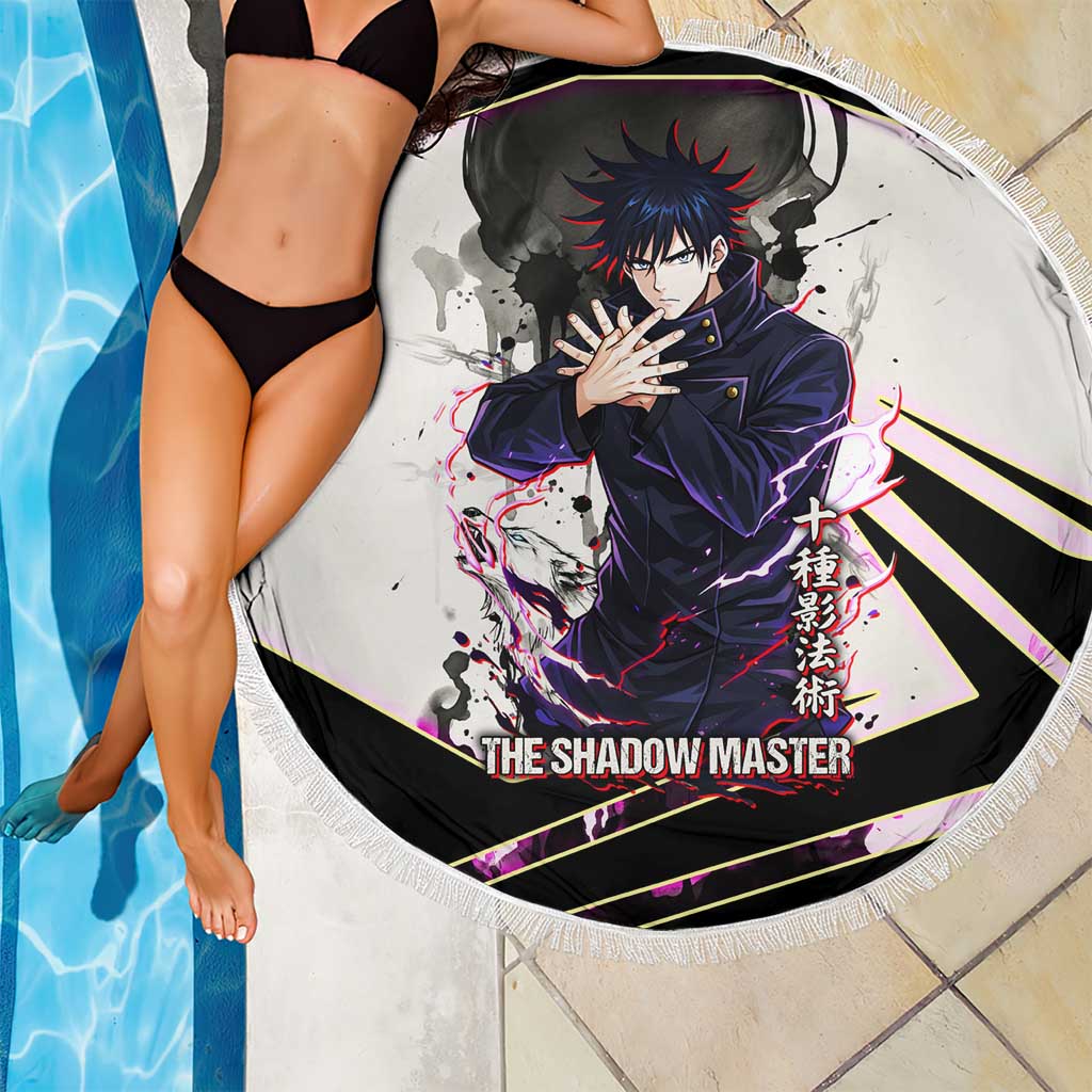 Megumi Fushiguro Shadow Master Beach Blanket Ink-Stained Cursed Technique Style