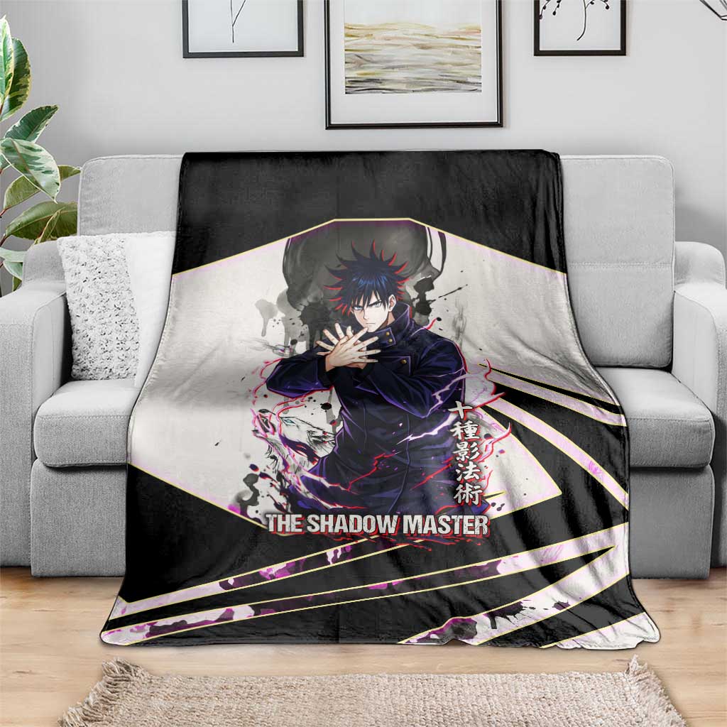 Megumi Fushiguro Shadow Master Blanket Ink-Stained Cursed Technique Style