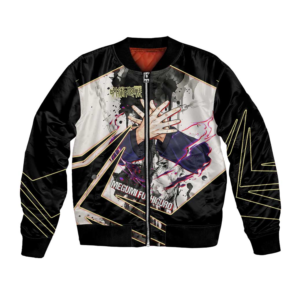 Megumi Fushiguro Shadow Master Bomber Jacket Ink-Stained Cursed Technique Style