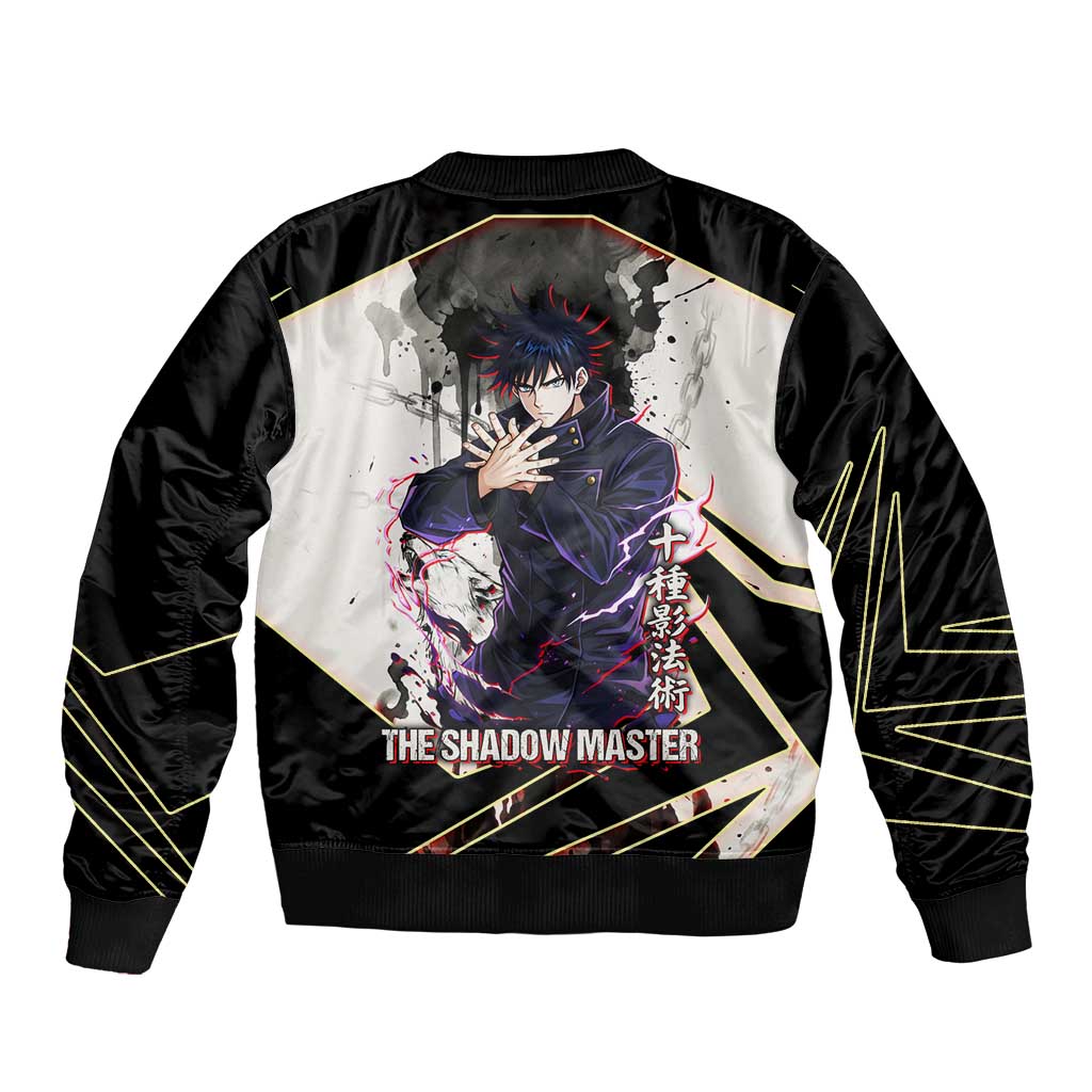 Megumi Fushiguro Shadow Master Bomber Jacket Ink-Stained Cursed Technique Style