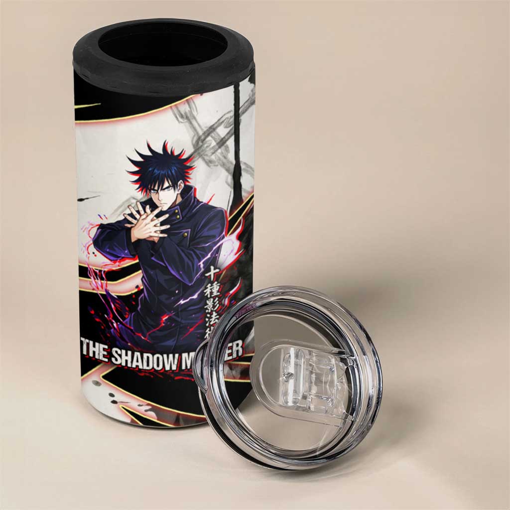 Megumi Fushiguro Shadow Master 4 in 1 Can Cooler Tumbler Ink-Stained Cursed Technique Style