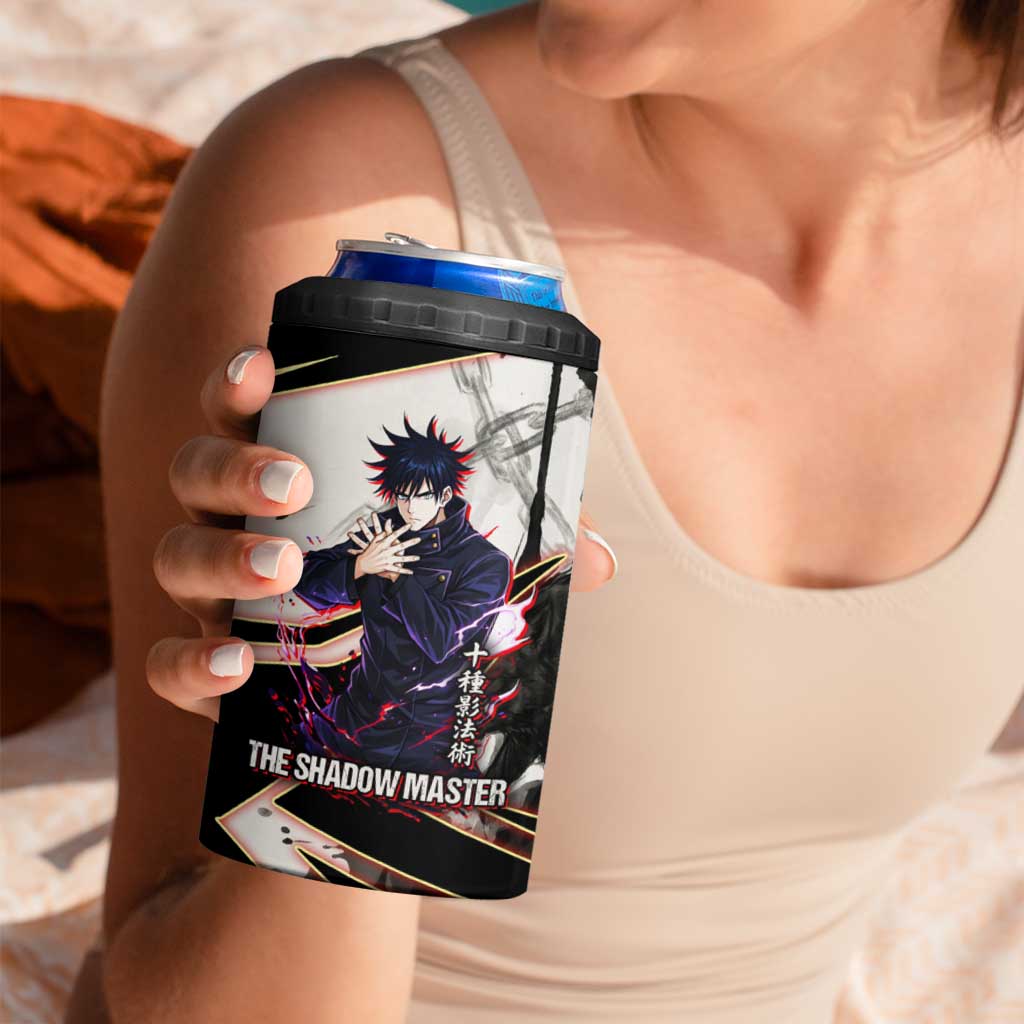 Megumi Fushiguro Shadow Master 4 in 1 Can Cooler Tumbler Ink-Stained Cursed Technique Style