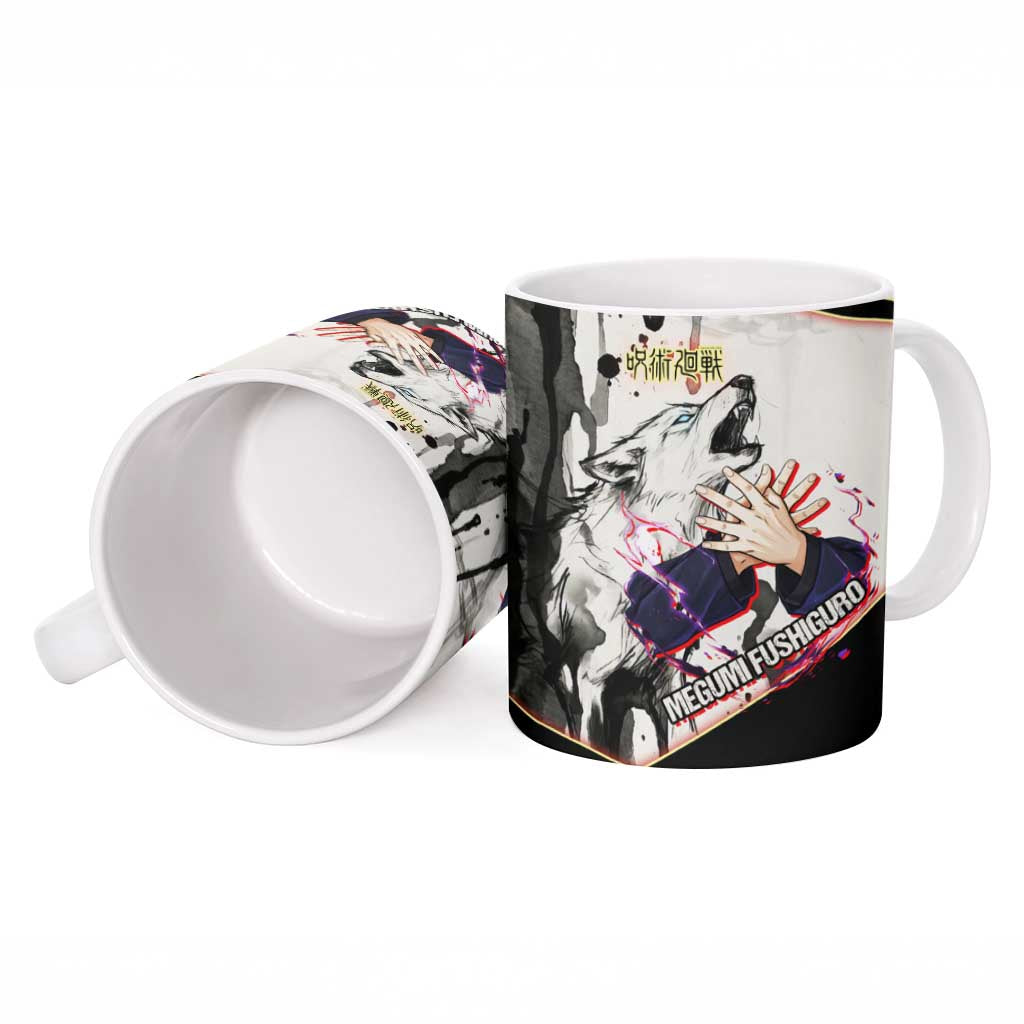 Megumi Fushiguro Shadow Master Ceramic Mug Ink-Stained Cursed Technique Style