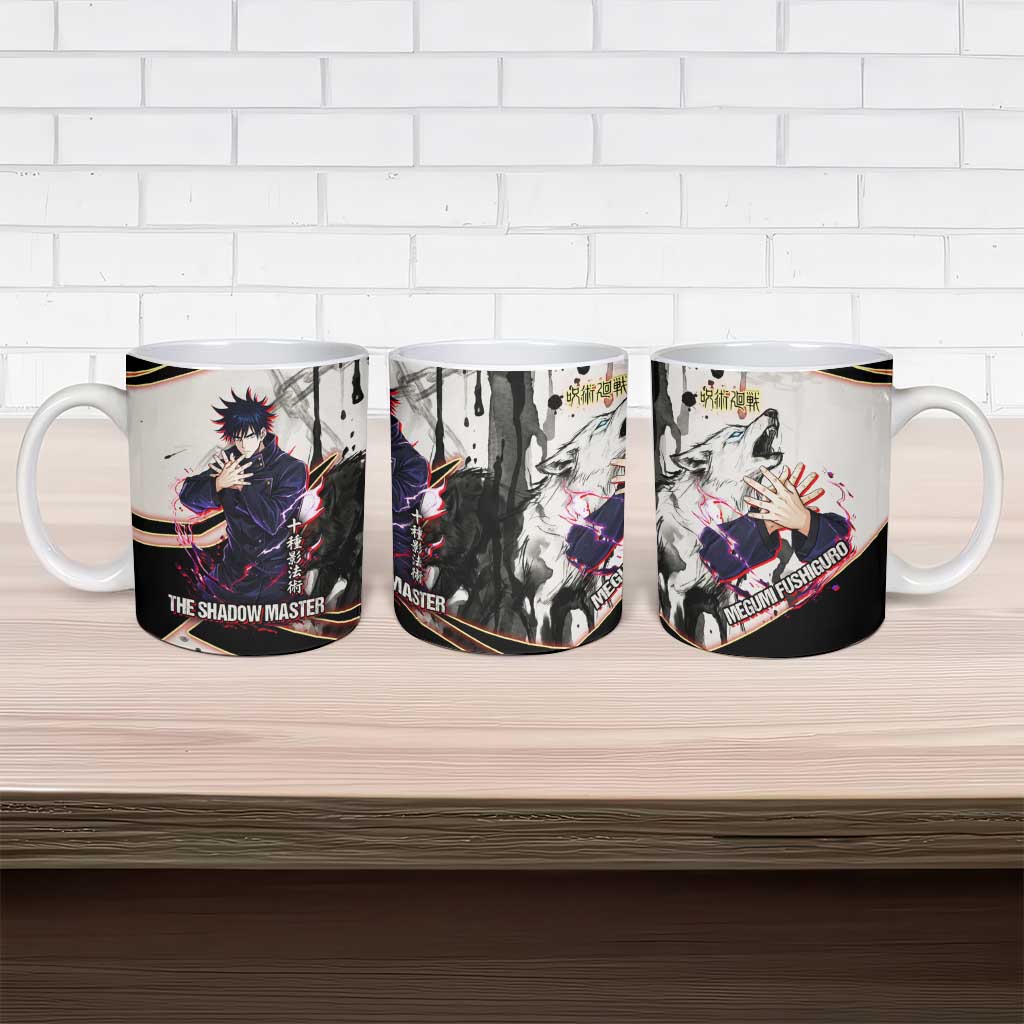 Megumi Fushiguro Shadow Master Ceramic Mug Ink-Stained Cursed Technique Style