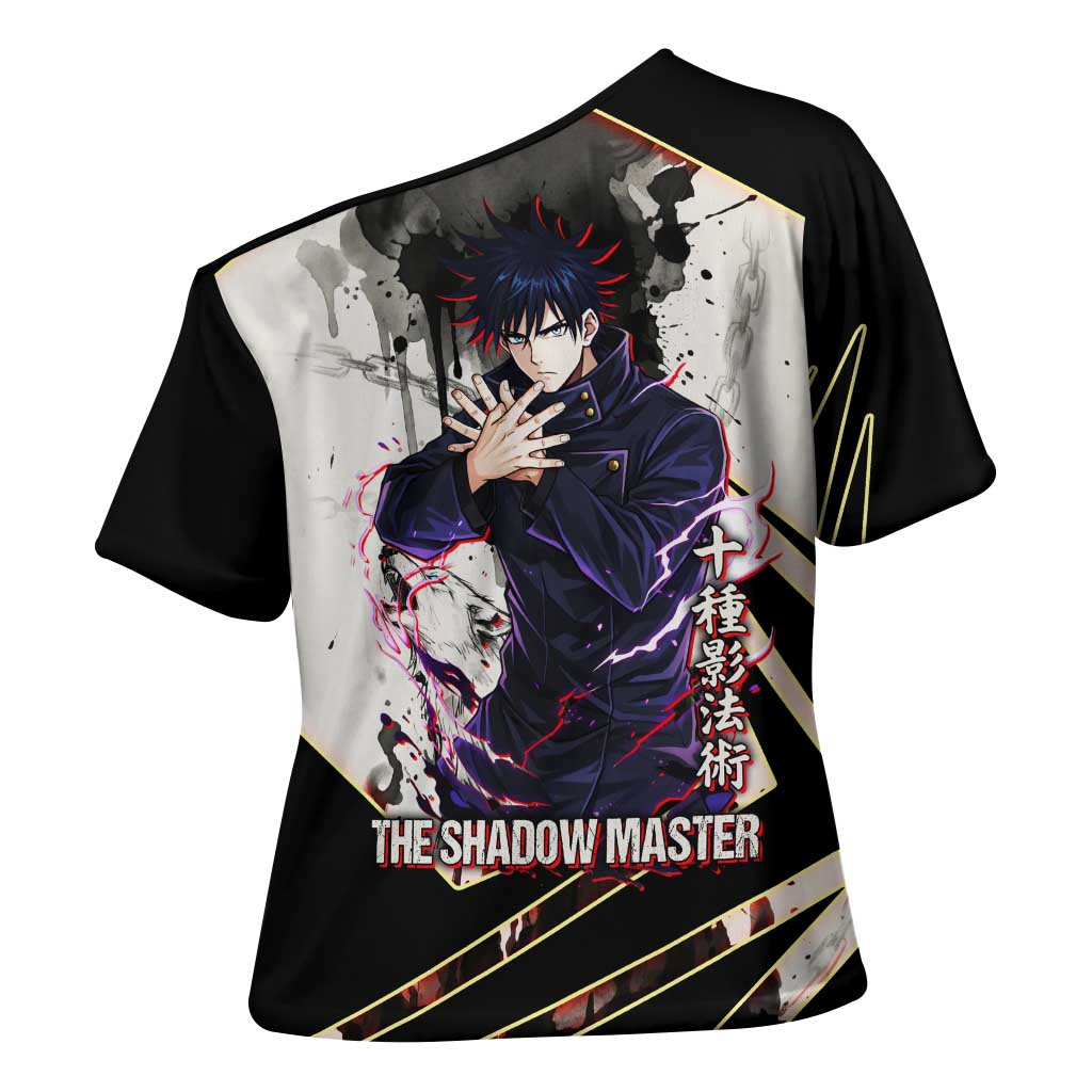 Megumi Fushiguro Shadow Master Cross Shoulder Shirt Ink-Stained Cursed Technique Style