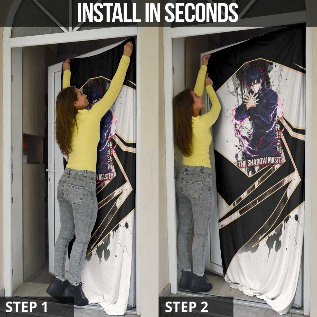 Megumi Fushiguro Shadow Master Door Cover Ink-Stained Cursed Technique Style