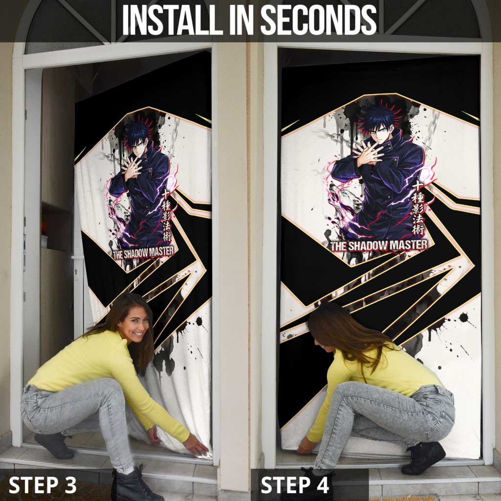 Megumi Fushiguro Shadow Master Door Cover Ink-Stained Cursed Technique Style