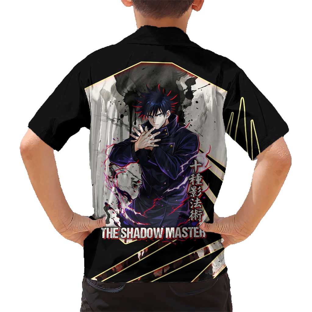 Megumi Fushiguro Shadow Master Family Matching Mermaid Dress and Hawaiian Shirt Ink-Stained Cursed Technique Style
