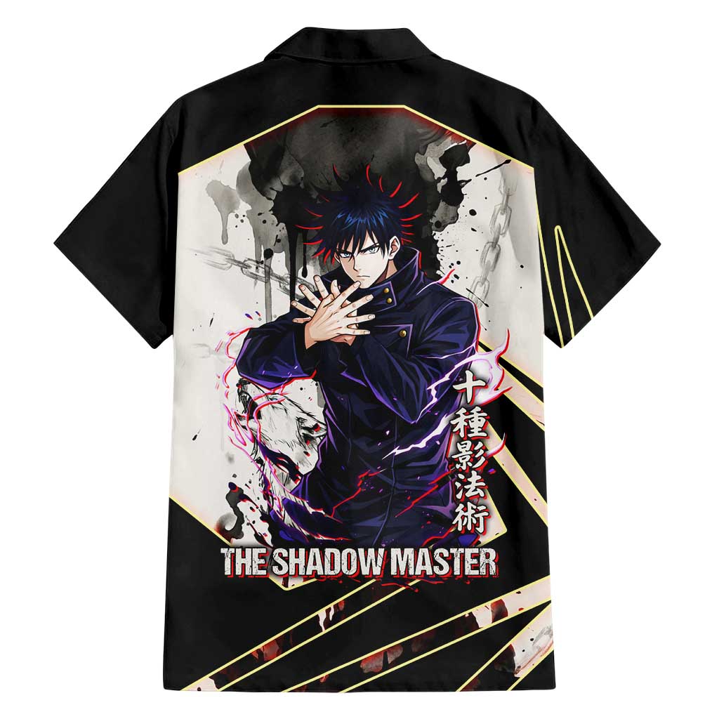Megumi Fushiguro Shadow Master Family Matching Mermaid Dress and Hawaiian Shirt Ink-Stained Cursed Technique Style