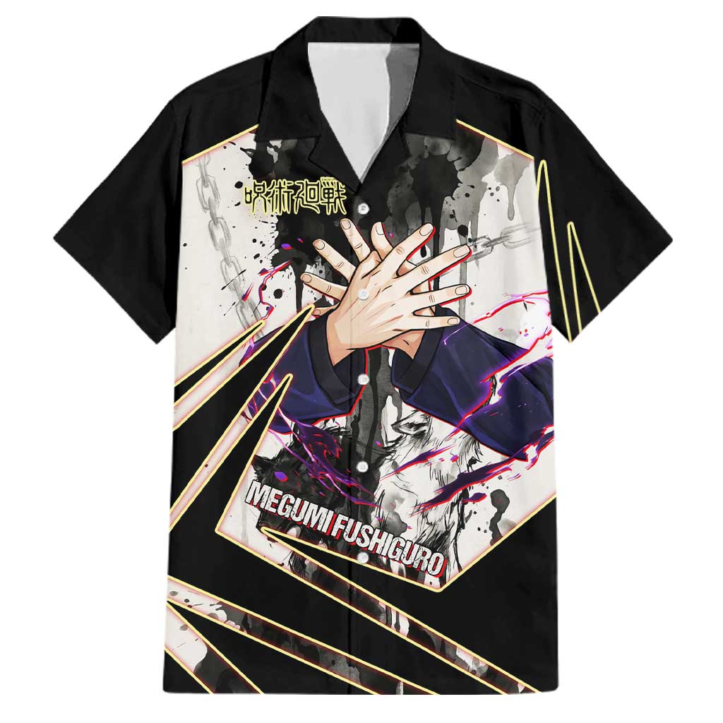 Megumi Fushiguro Shadow Master Family Matching Puletasi and Hawaiian Shirt Ink-Stained Cursed Technique Style