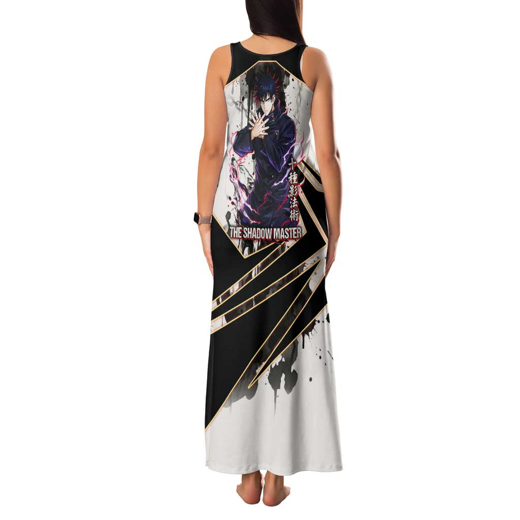 Megumi Fushiguro Shadow Master Family Matching Tank Maxi Dress and Hawaiian Shirt Ink-Stained Cursed Technique Style