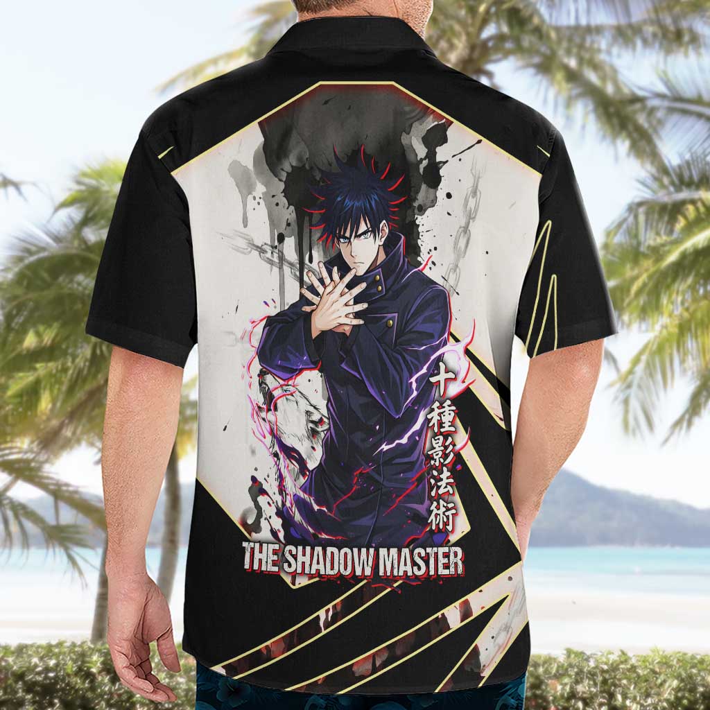 Megumi Fushiguro Shadow Master Hawaiian Shirt Ink-Stained Cursed Technique Style