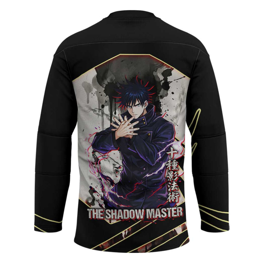 Megumi Fushiguro Shadow Master Hockey Jersey Ink-Stained Cursed Technique Style