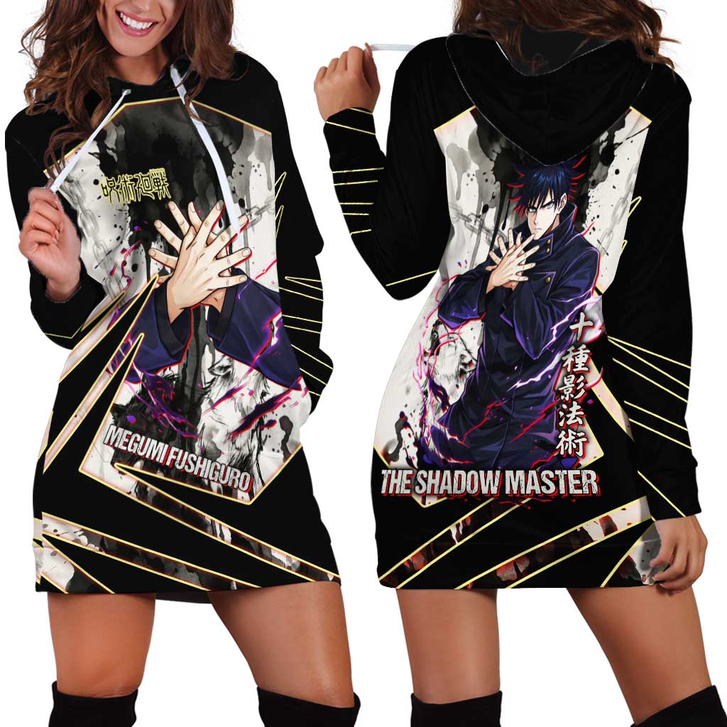 Megumi Fushiguro Shadow Master Hoodie Dress Ink-Stained Cursed Technique Style