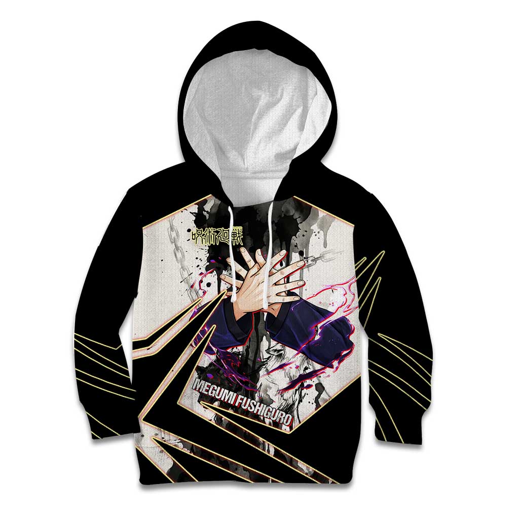 Megumi Fushiguro Shadow Master Kid Hoodie Ink-Stained Cursed Technique Style