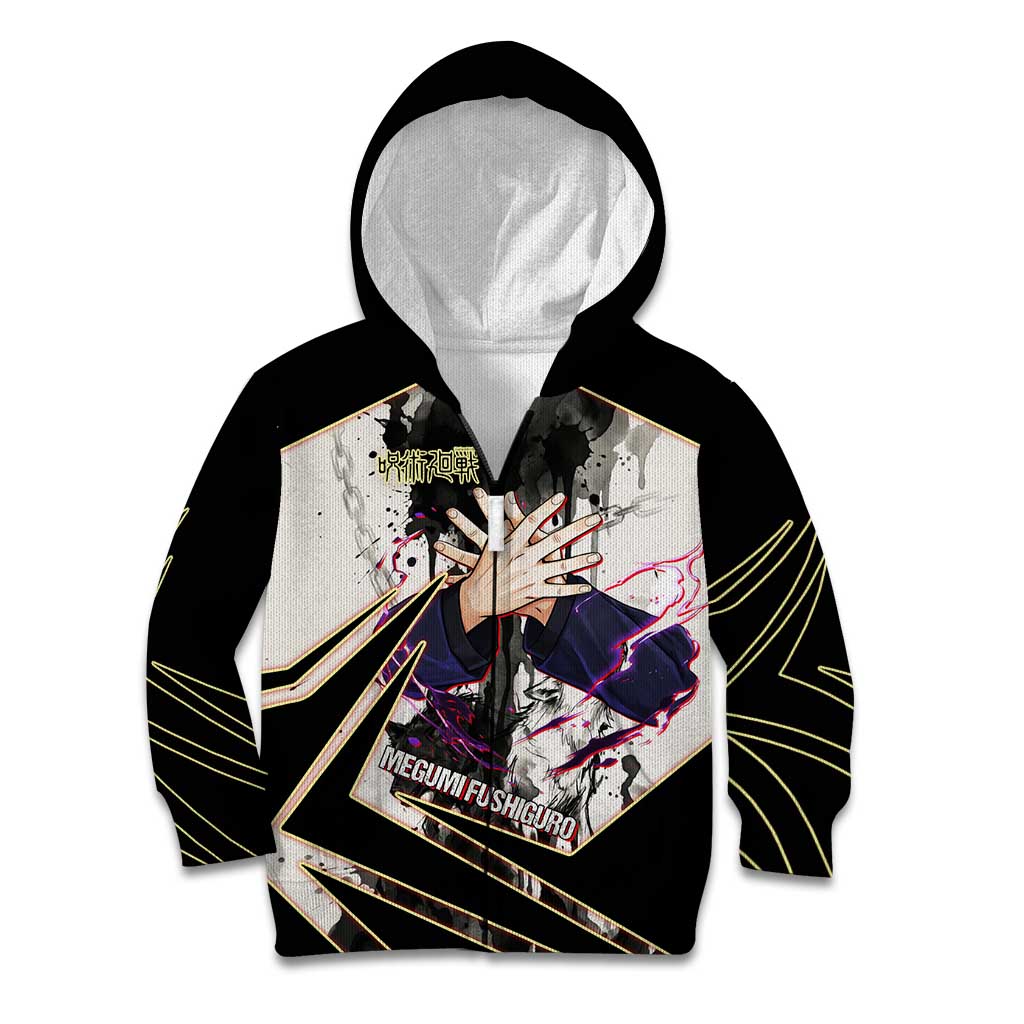 Megumi Fushiguro Shadow Master Kid Hoodie Ink-Stained Cursed Technique Style
