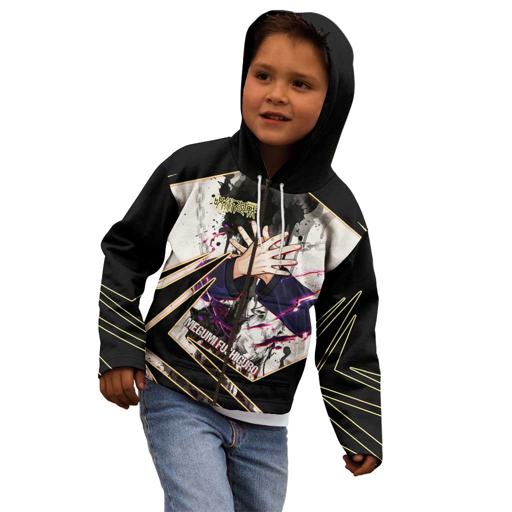 Megumi Fushiguro Shadow Master Kid Hoodie Ink-Stained Cursed Technique Style