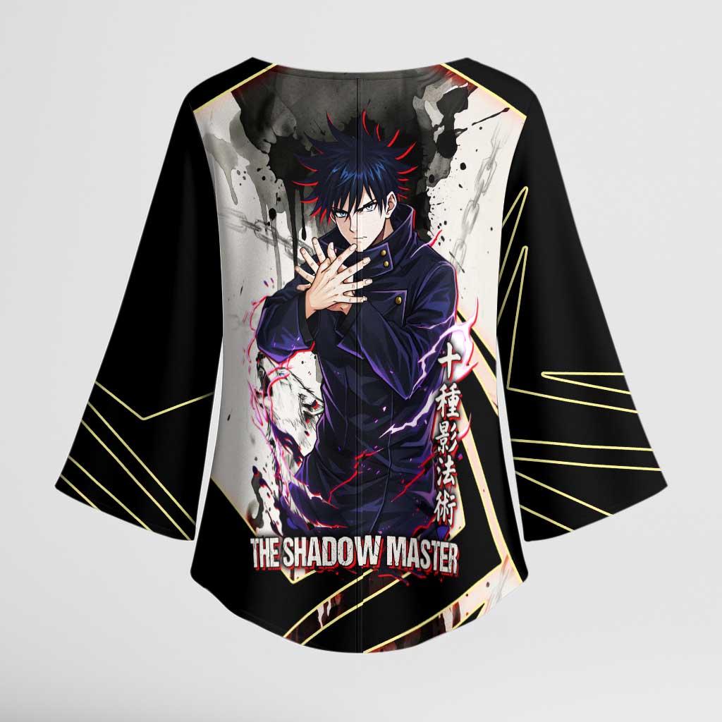 Megumi Fushiguro Shadow Master Kimono Sleeve Blouse Ink-Stained Cursed Technique Style