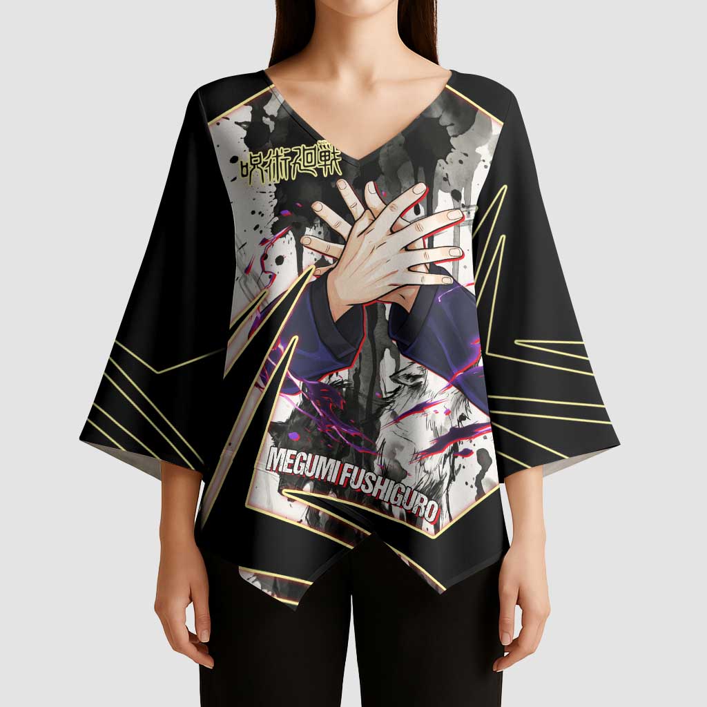 Megumi Fushiguro Shadow Master Kimono Sleeve Blouse Ink-Stained Cursed Technique Style