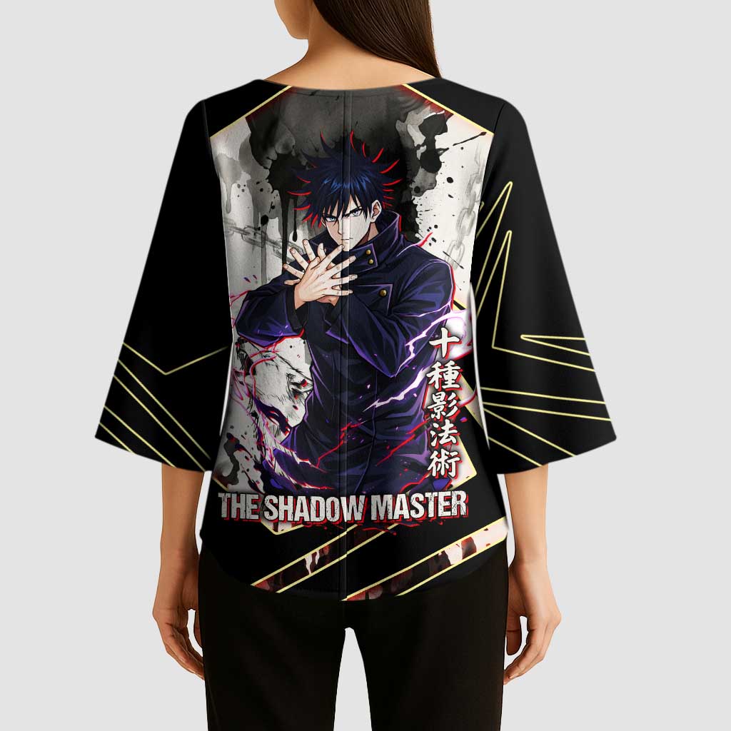 Megumi Fushiguro Shadow Master Kimono Sleeve Blouse Ink-Stained Cursed Technique Style