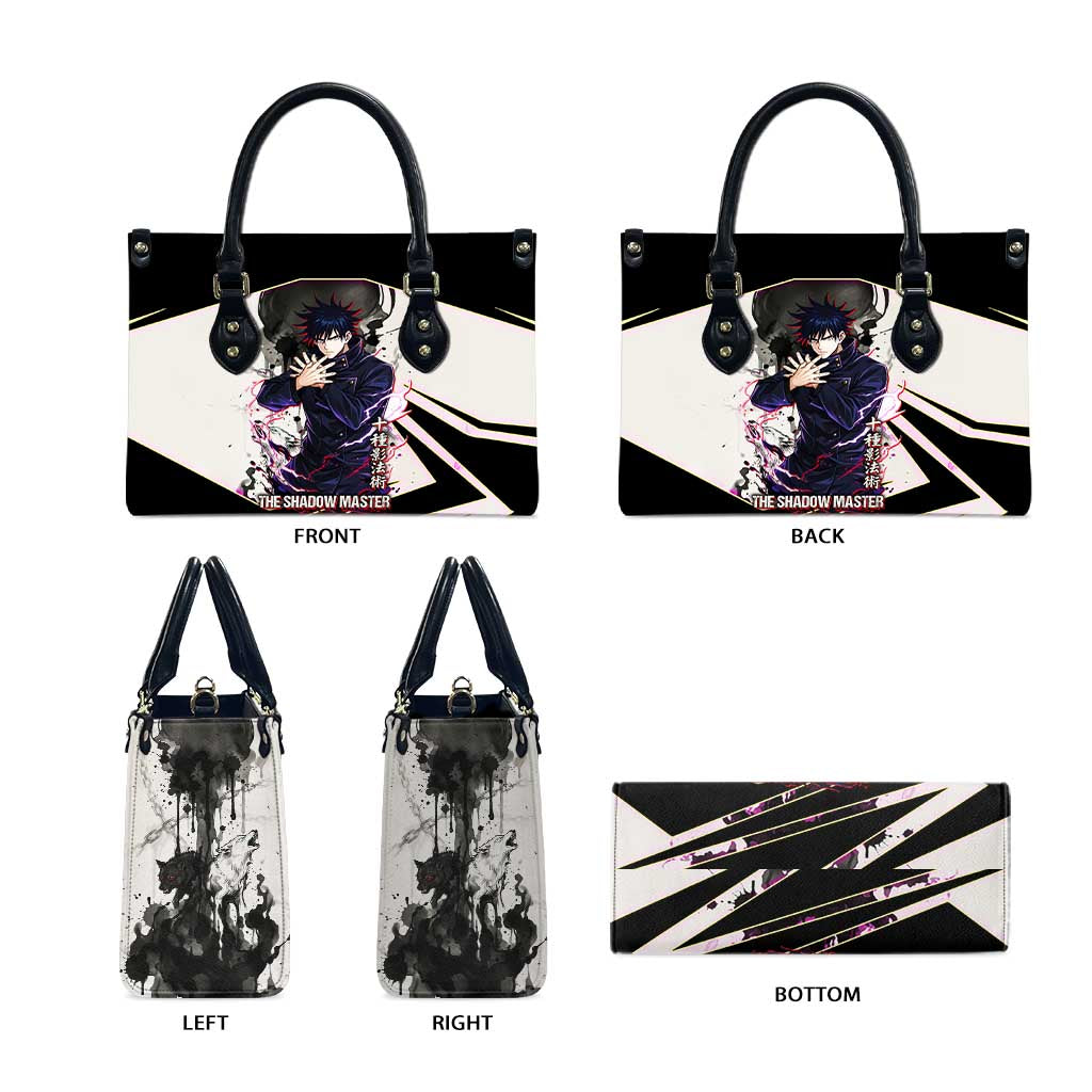 Megumi Fushiguro Shadow Master Leather Bag Ink-Stained Cursed Technique Style