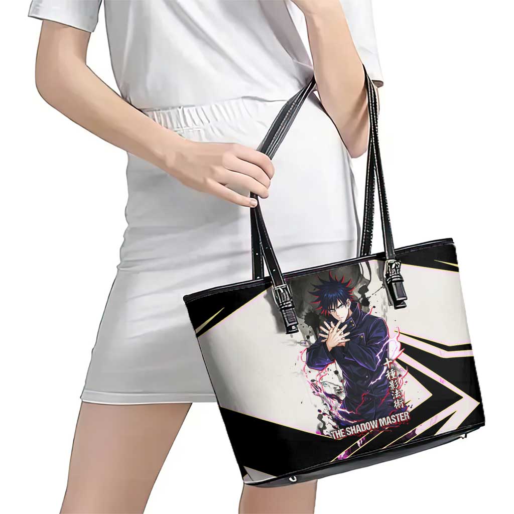 Megumi Fushiguro Shadow Master Leather Tote Bag Ink-Stained Cursed Technique Style