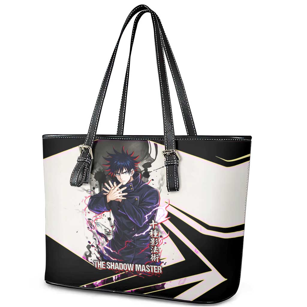 Megumi Fushiguro Shadow Master Leather Tote Bag Ink-Stained Cursed Technique Style