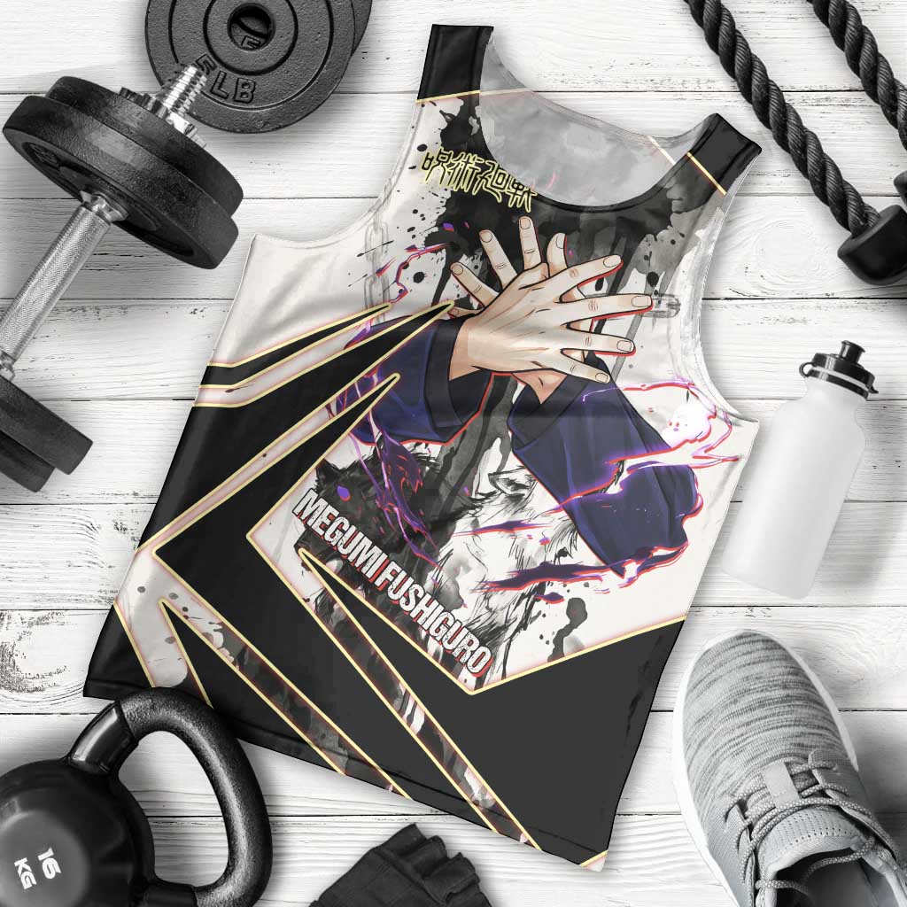 Megumi Fushiguro Shadow Master Men Tank Top Ink-Stained Cursed Technique Style