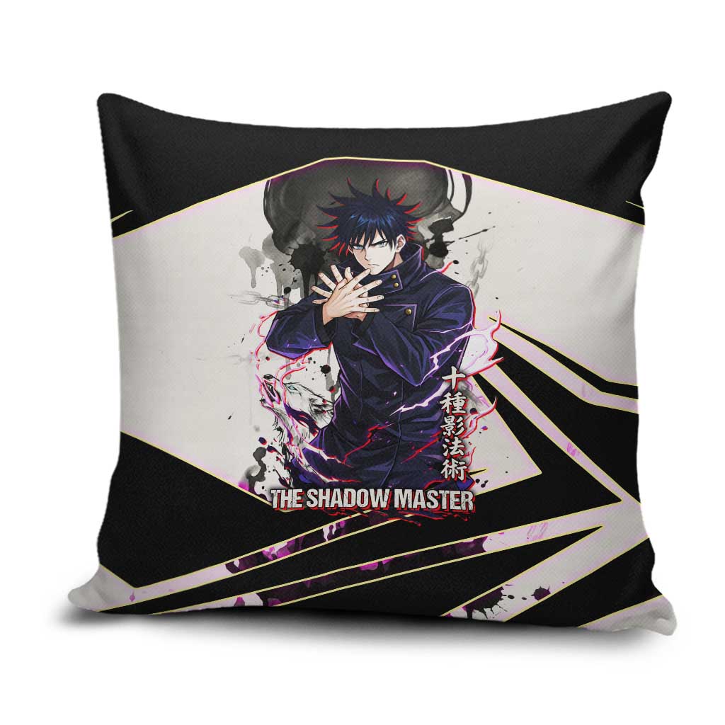 Megumi Fushiguro Shadow Master Pillow Cover Ink-Stained Cursed Technique Style