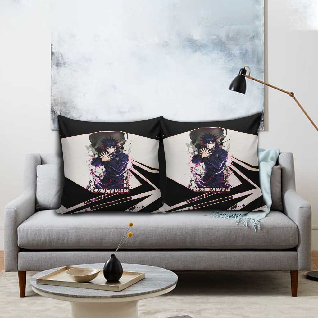 Megumi Fushiguro Shadow Master Pillow Cover Ink-Stained Cursed Technique Style