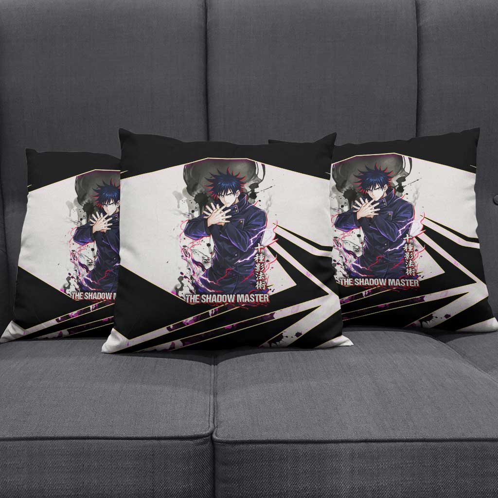 Megumi Fushiguro Shadow Master Pillow Cover Ink-Stained Cursed Technique Style