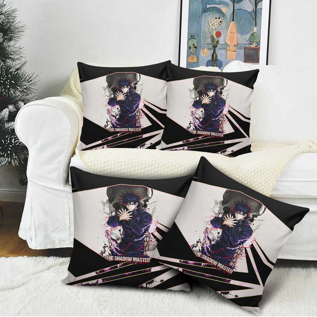 Megumi Fushiguro Shadow Master Pillow Cover Ink-Stained Cursed Technique Style
