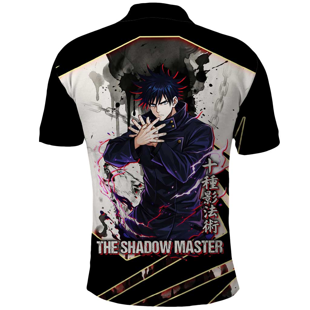 Megumi Fushiguro Shadow Master Polo Shirt Ink-Stained Cursed Technique Style