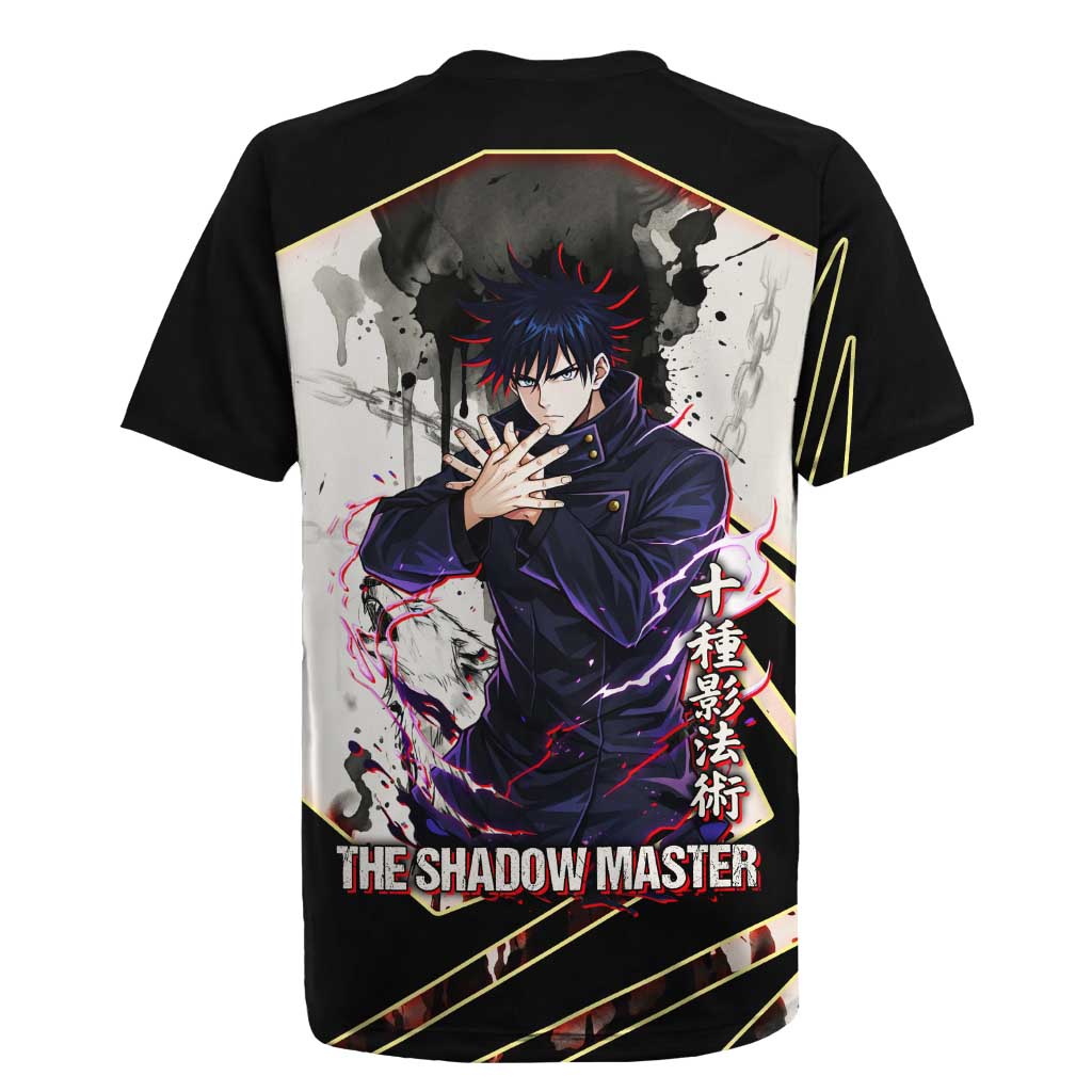 Megumi Fushiguro Shadow Master Rugby Jersey Ink-Stained Cursed Technique Style