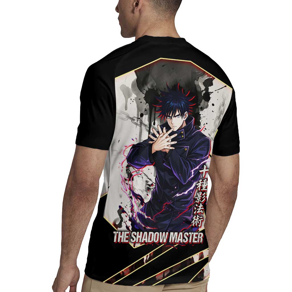 Megumi Fushiguro Shadow Master Rugby Jersey Ink-Stained Cursed Technique Style