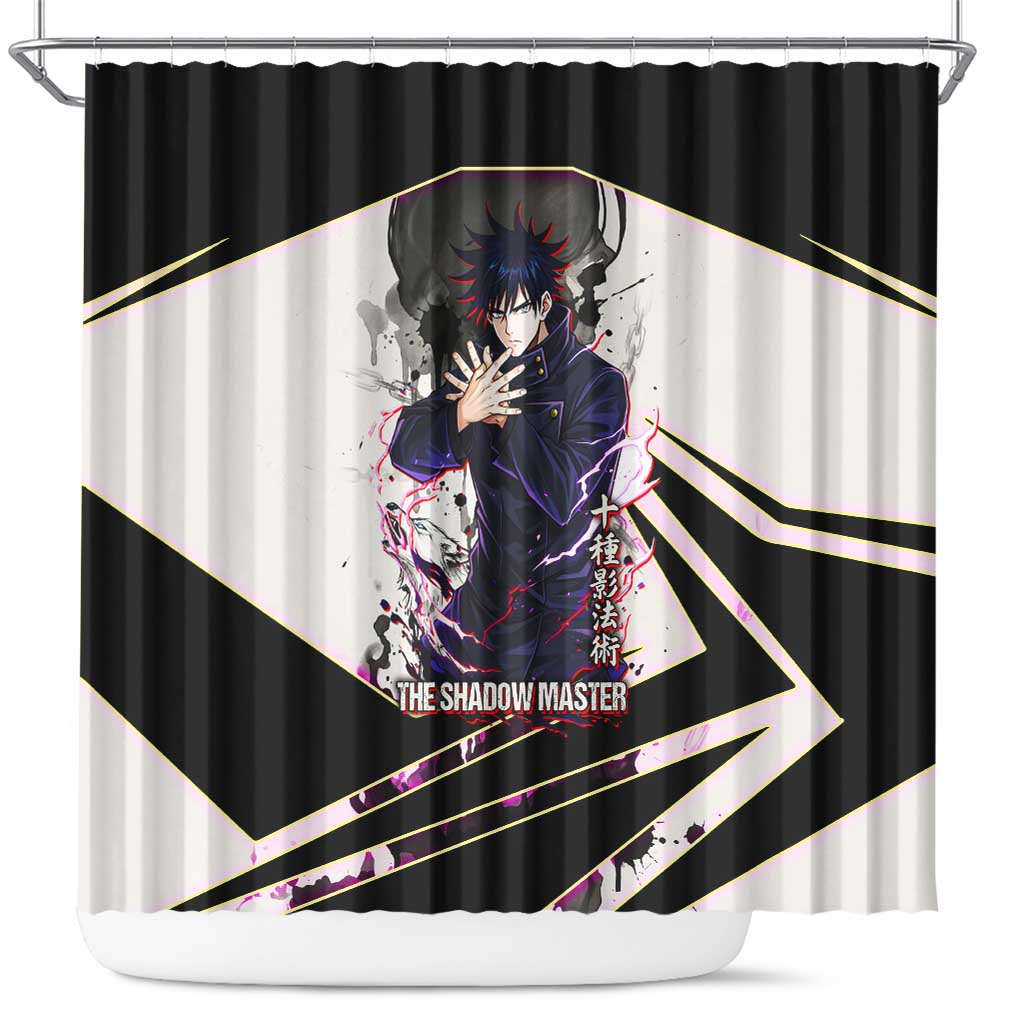 Megumi Fushiguro Shadow Master Shower Curtain Ink-Stained Cursed Technique Style