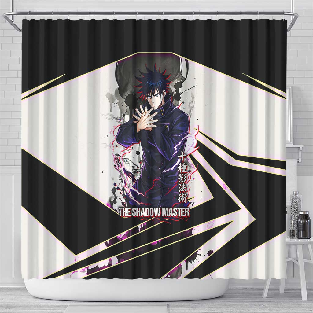 Megumi Fushiguro Shadow Master Shower Curtain Ink-Stained Cursed Technique Style