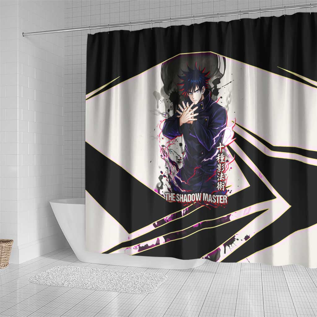 Megumi Fushiguro Shadow Master Shower Curtain Ink-Stained Cursed Technique Style