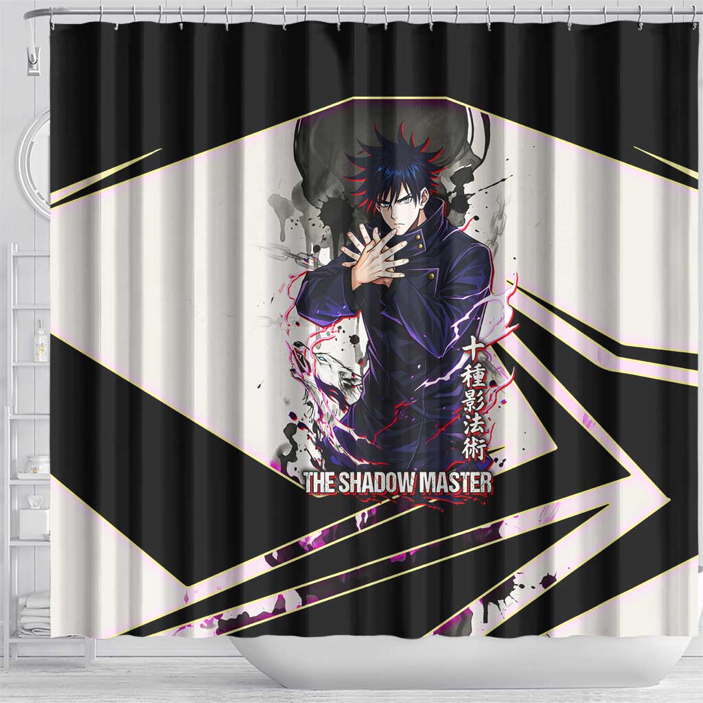 Megumi Fushiguro Shadow Master Shower Curtain Ink-Stained Cursed Technique Style
