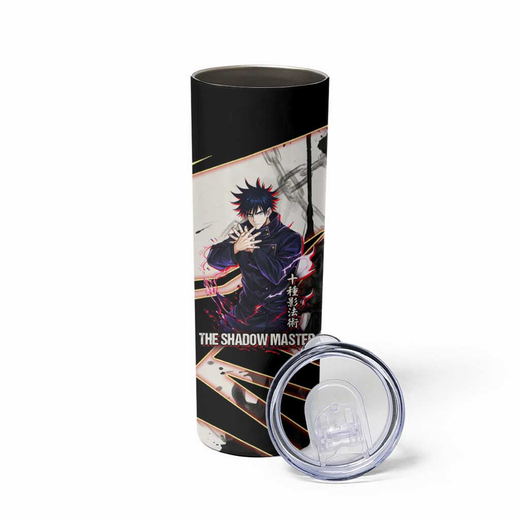 Megumi Fushiguro Shadow Master Skinny Tumbler Ink-Stained Cursed Technique Style