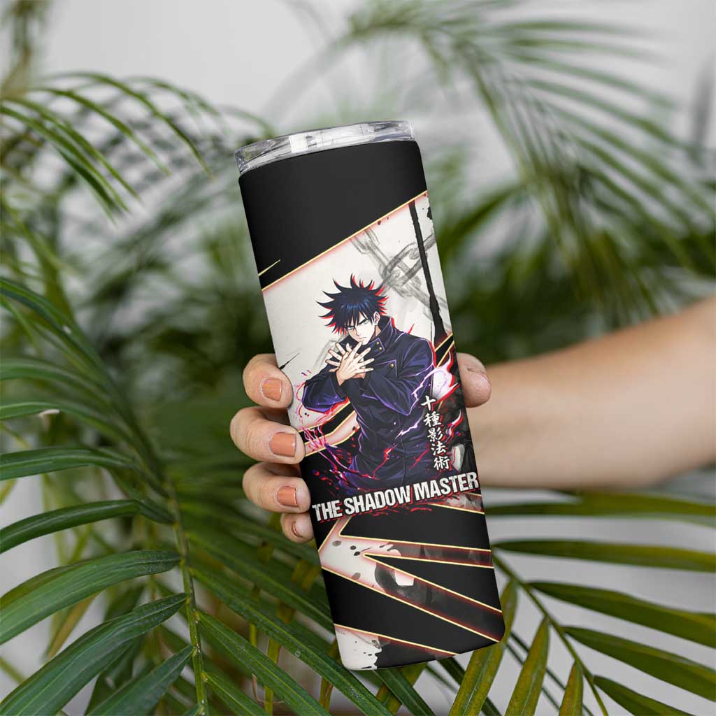 Megumi Fushiguro Shadow Master Skinny Tumbler Ink-Stained Cursed Technique Style
